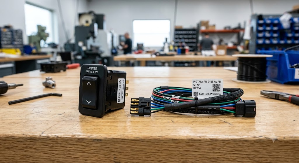 Power window switch and custom automotive pigtail harness supplier Lesong Electronic